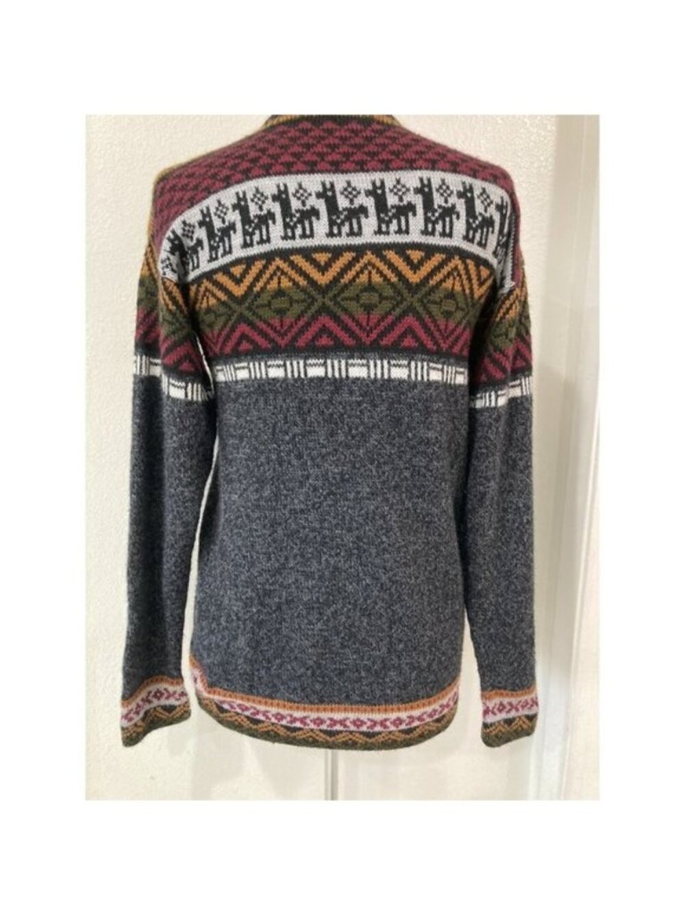 Aylins Peru Alpaca Wool Sweater M Fair Isle Nordic Andean Boho Folk Artisan Knit - Picture 11 of 13